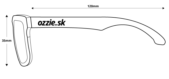 size of polarized sunglasses Ozzie OZ 05:06 P5 - side view