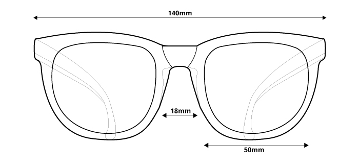 size of polarized sunglasses Ozzie OZ 10:83 P5 - front view