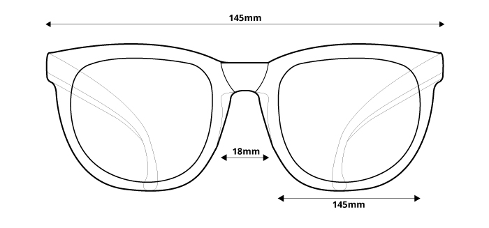 size of polarized sunglasses Ozzie OZ 12:20 P3 - front view