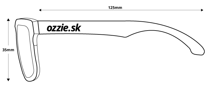 size of polarized sunglasses Ozzie OZ 14:36 P1 - side view